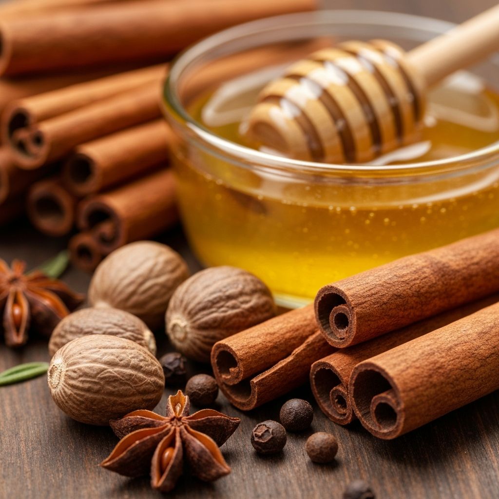 Warm spices, herbs and natural ingredients